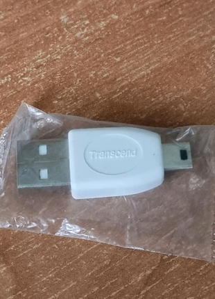 Перехідник USB Mini-B —> Type-A transcend білий адаптер