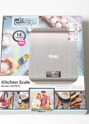 Весы кухонные DSP KD-7012 электронные сенсорные до 5 кг с шаго...