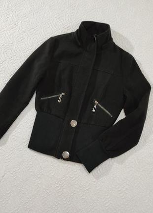 Saint wish черная короткая деми куртка, широкая резинка