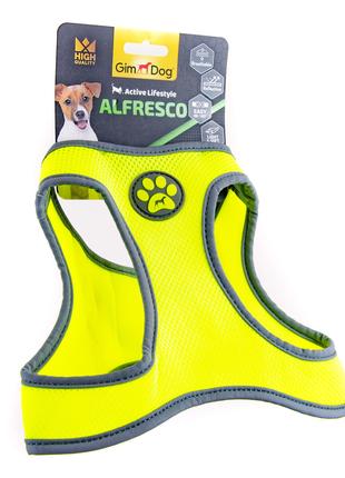 Шлея для собак GimDog Alfresco L 47-50 см неопрен Желтая (8009...