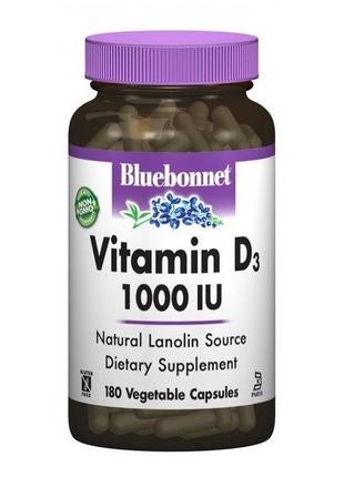 Витамин D Bluebonnet Nutrition Vitamin D3 1000IU 180 Veg Caps ...