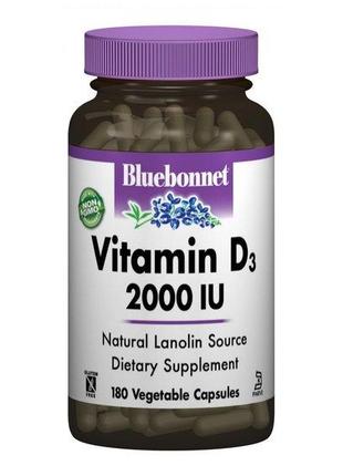 Витамин D Bluebonnet Nutrition Vitamin D3 2000IU 180 Veg Caps ...