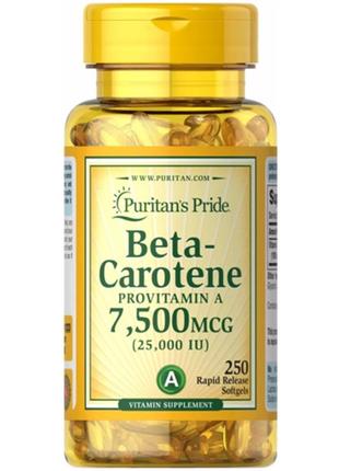 Витамин A Puritan's Pride Beta-Carotene 25,000 IU 250 Softgels...