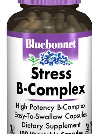 Стресс В-Комплекс 100, Bluebonnet Nutrition, 100 гелевых капсу...