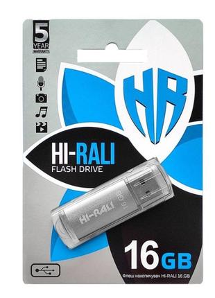 Флеш память Hi-Rali Rocket USB 2.0 16GB Steel