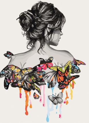 Картина за номерами Дівчина метелик 30х40