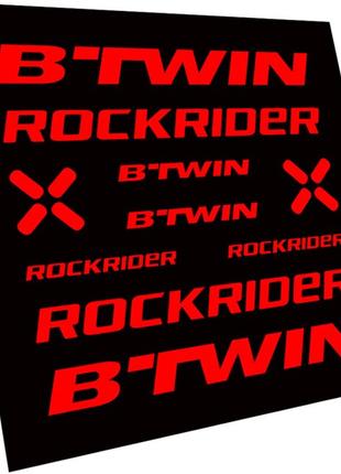BTWIN rockrider наклейки на раму велосипеда  флюрисцентна Червона