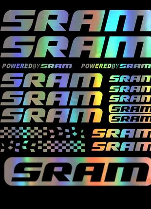 Комплект наклейок SRAM галограмний колір Для велосипеду