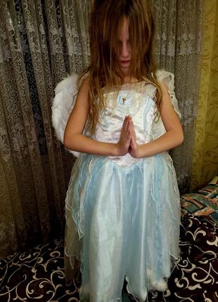 Платье ангел с крыльями на 8-10 лет