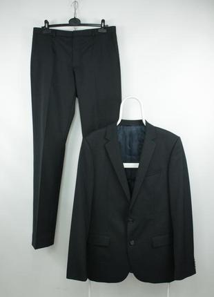 Классический люкс костюм hugo boss red 56 gray stretch wool suit