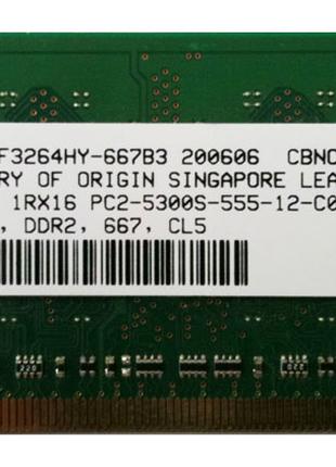 Пам'ять для ноутбука SoDIMM Micron 256MB PC2-5300 DDR2-667MHz