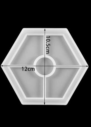 Силиконовый молд подставка Шестиугольник Большой 10 см для эпо...