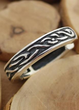 Серебрянная серьга с кельтским плетенным орнаментом серебро