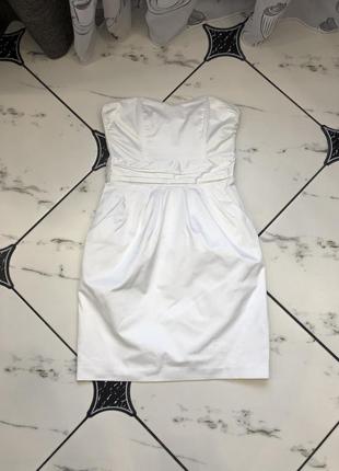 Белое платье без бритель h&m