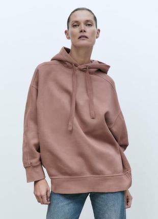 Худі,світшот оверсайз із вареним ефектом zara