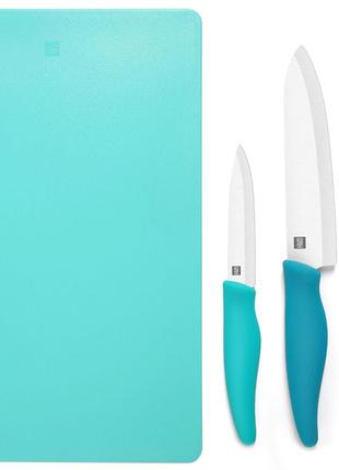 Кухонный набор Huo Hou Fire Ceramic Knife Cutting Board Set Blue