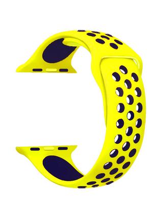Ремешок Nike Sport Apple Watch 42/44/45 mm Yellow+Dark Blue (37)