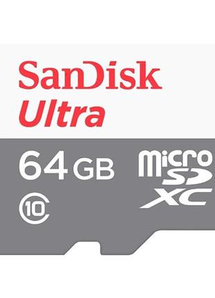 Карта памяти SanDisk Ultra 64GB Micro SD (SDXC) + Adapter SD