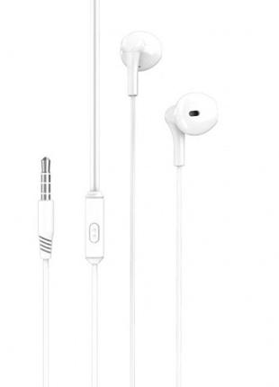 Наушники XO EP39 3.5mm Half In-ear Earphone 1.15M White