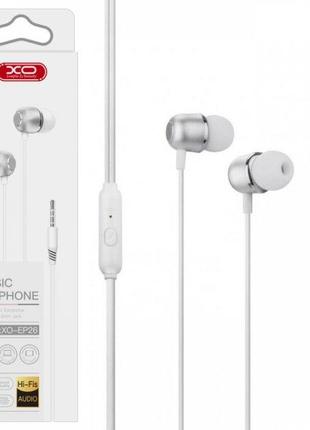 Наушники XO EP26 Music earphone White