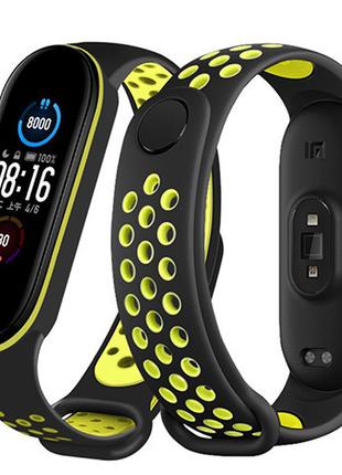 Ремешок Nike Sport Mi Band 5/6 Black/Green