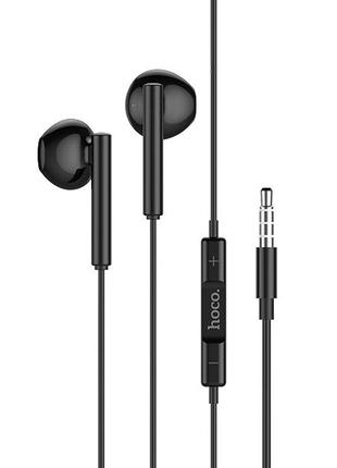 Наушники Hoco M64 Melodious wire control earphones with mic Black