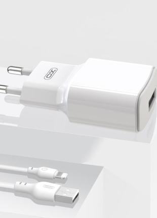 СЗУ XO L73 EU 2.4A Single port charger with lightning cable White