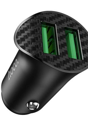 АЗУ Hoco Z39 Farsighted dual port QC3.0 Car charger Black