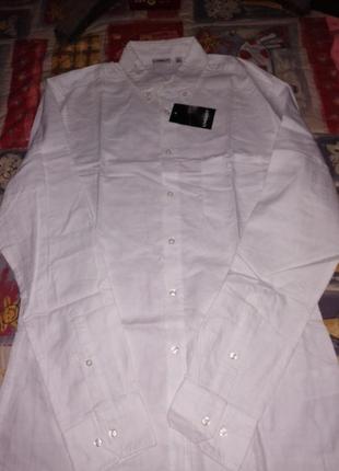 Белая рубашка трикотажная