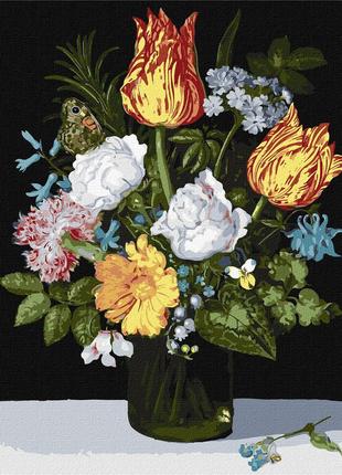 Картина за номерами Натюрморт з квітами в склянці 40х50 (Идейк...