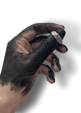 Кольцо серебро золотая проволока сердце hand made 17,3 размер