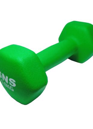 Гантели SNS 5 кг виниловые матовые зеленые (пара)
