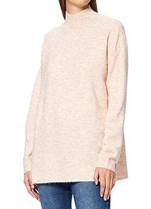 Трендовий свитер, джемпер подовжений пудрово рожевий меланж ve...