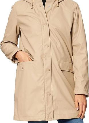Жіноча куртка, пальто шкіра бежевий з капюном 36  vero moda