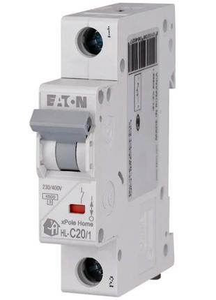 Автоматический выключатель 20А (тип С) 1п 4.5кA Eaton HL-C20/1