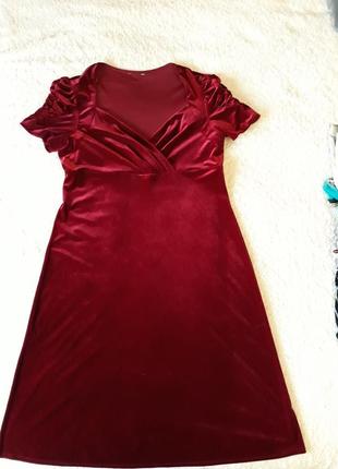 Красное бархатное платье (возможен обмен)