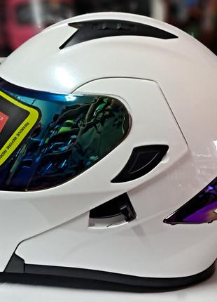 Шлем трансформер модуляр LVS White Gloss размер XL