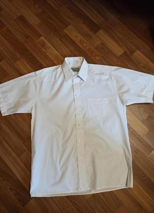 Белая рубашка на короткий рукав хлопок port louis