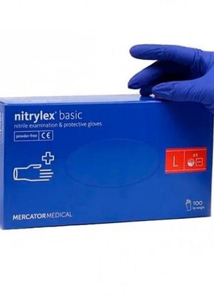 Перчатки nitrylex pf basic нитриловые смотровые н/ст неприпудр...