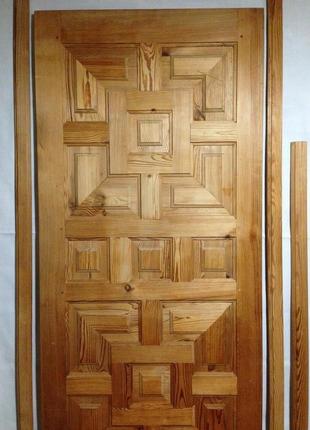 Двері вхідні дерев'яні, сосна