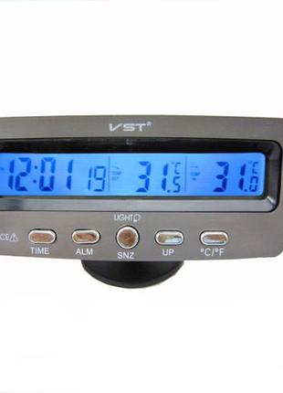 Автомобильные часы с термометром VST 7045