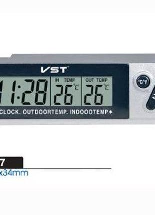 Автомобільний годинник з термометром vst-7067