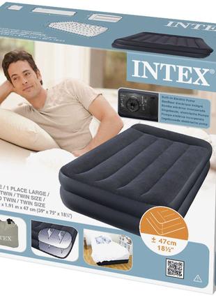 Надувной матрас кровать со встроенным электронасосом Intex 64122