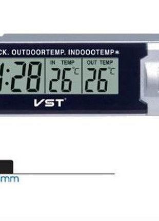 Автомобильные часы с термометром VST-7065