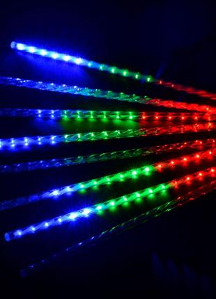 Гирлянда Тающие сосульки LED 50см 8шт, разноцветные