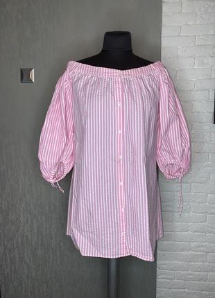 Удлиненная блузка туника с объемными рукавами zara,m.