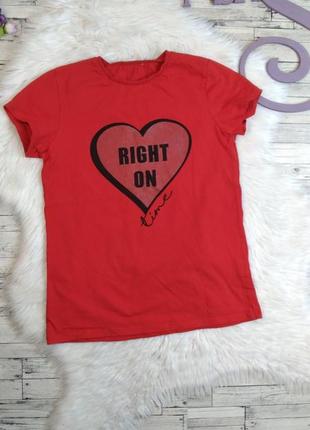 Детская футболка koton для девочки красная с принтом размер 146