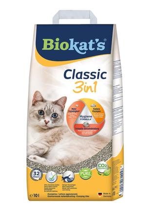 Biokats Classic 3in1 комкующийся наполнитель для кошачьих туал...