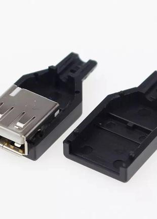 Разъём Usb 2.0 разборной мама, пайка на кабель