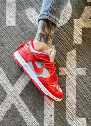 🔥nike dunk low off-white "university red"🔥